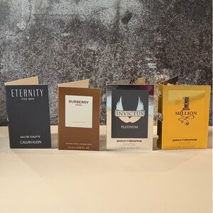 Luxury Designer Fragrance Sample Set. Burberry, CK, & Paco Rabanne. NIB!